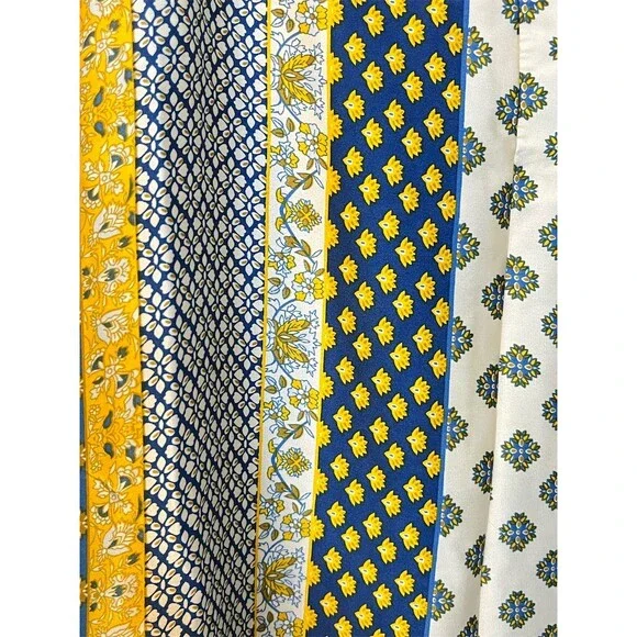 Boho Wide Leg Silky Satin Palazzo Jumpsuit M Multicolor Hippie Gypsy - Picture 16 of 16